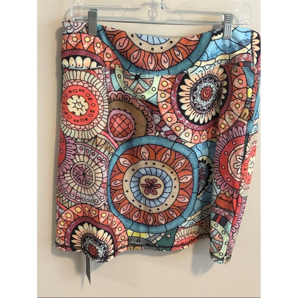 NEW Loukeith Colorful Medallion Print athletic skirt with shorts 2xl